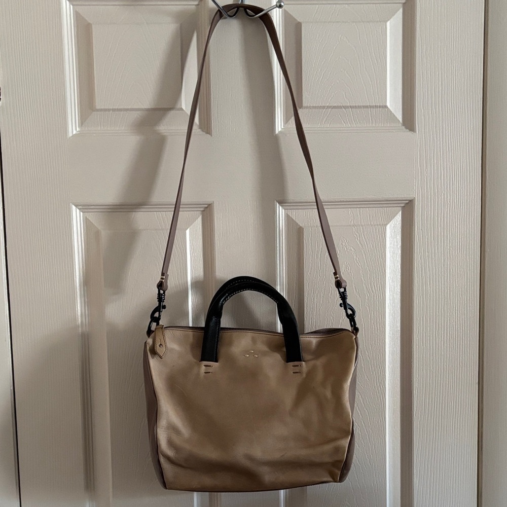 Elegant Tan and Black Women's Bag 10 inches long and 10.5 wide